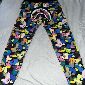 Bape Multicolor Camo Shark Joggers - Black Base